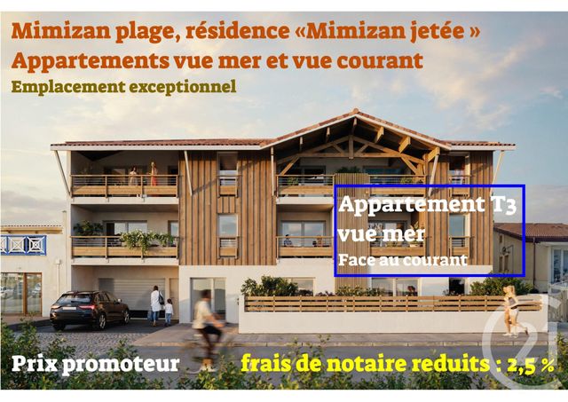 Appartement F3 à vendre - 4 pièces - 61.14 m2 - MIMIZAN - 40 - AQUITAINE - Century 21 Group Immo