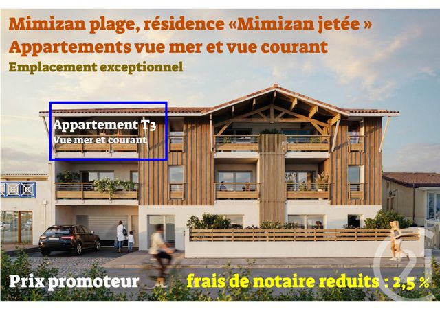 Appartement F3 à vendre - 3 pièces - 54.6 m2 - MIMIZAN - 40 - AQUITAINE - Century 21 Group Immo